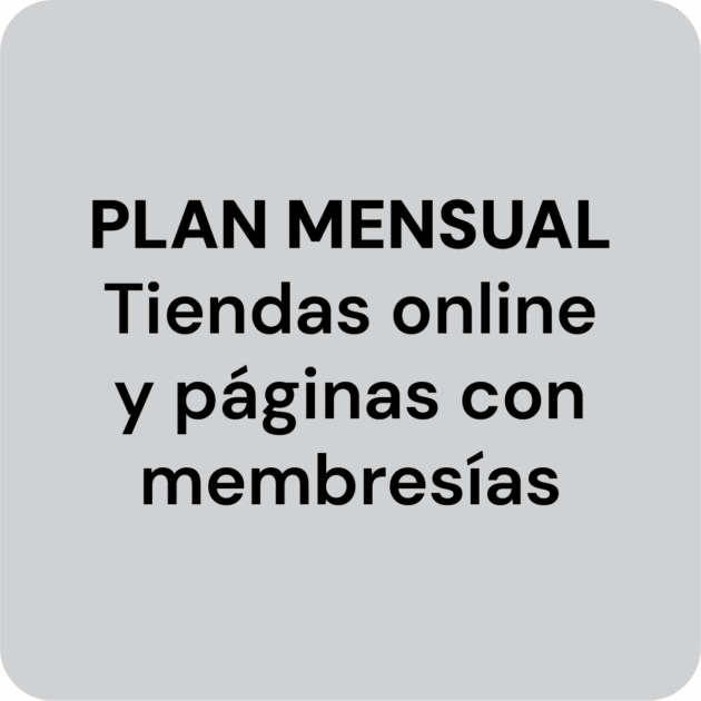 Plan mensual para tiendas online